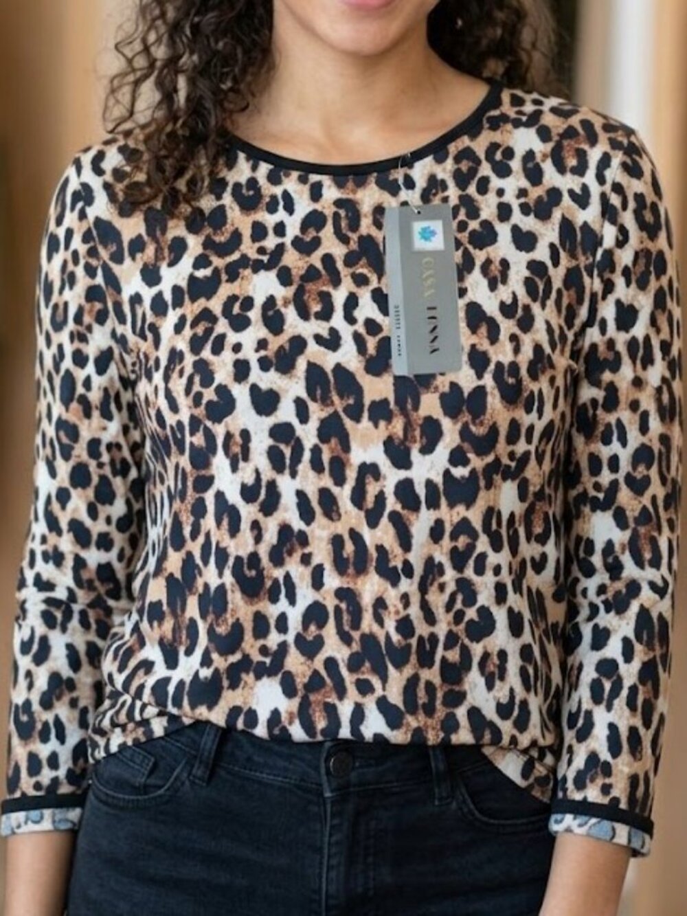 Casa Donna Leopard Print Women's Top - Size 2XL - NWT (New With Tags)
